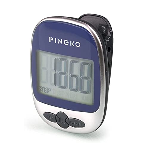 PINGKO Pedometer Portable LCD Step Counter with Calories Burned and Step Counting for Jogging Hiking Running Walking - Blue