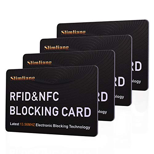 Slimliang RFID Blocking Card, Fuss-Free Protection Entire Wallet & Purse Shield, Contactless NFC Bank Debit Credit Card Protector Blocker(White)