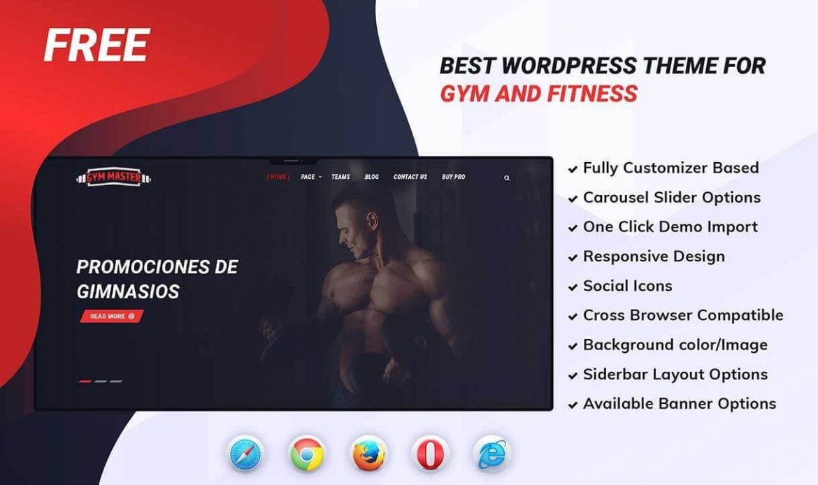 Free WordPress Theme- Gym Master